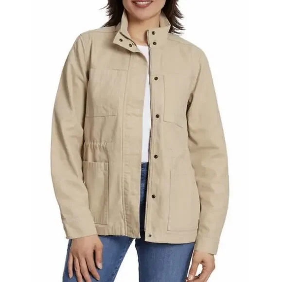 Vintage America 100% Cotton Canvas Anorak Jacket XXL Women Tan Barn Chor… - Picture 2 of 10